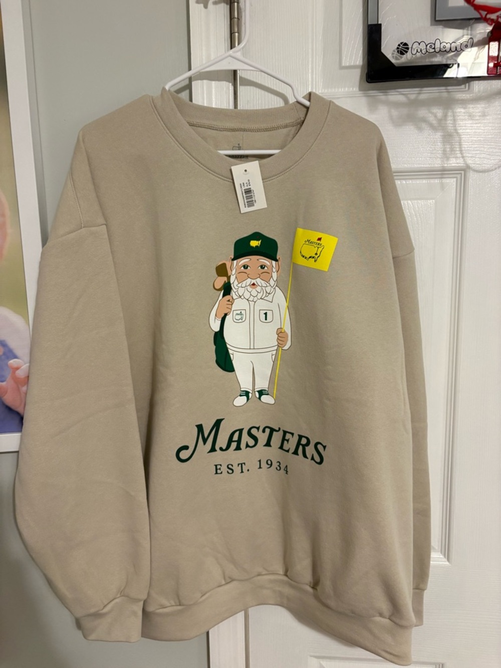 2026 Masters Gnome Beige Graphic Pullover Sweatshirt